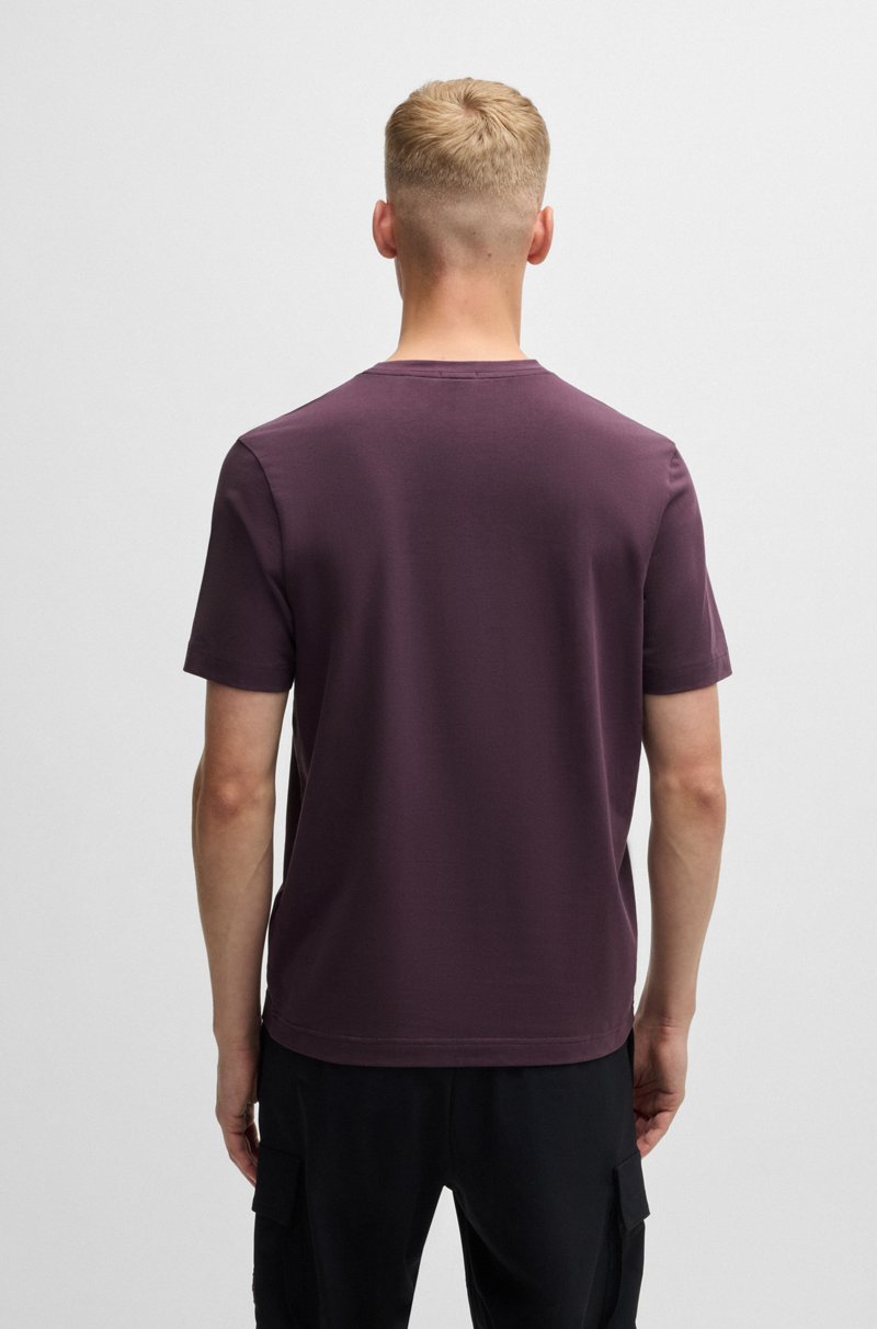 Hugo Boss Camiseta Relaxed Fit De Algodón Elástico Con Logo Estampado