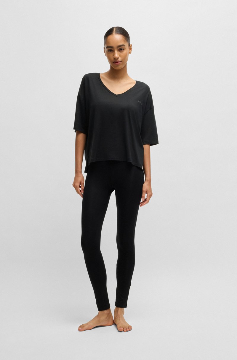 Hugo Boss Camiseta Relaxed Fit De Cuello En Pico En Punto Elástico