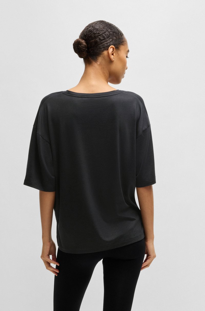 Hugo Boss Camiseta Relaxed Fit De Cuello En Pico En Punto Elástico