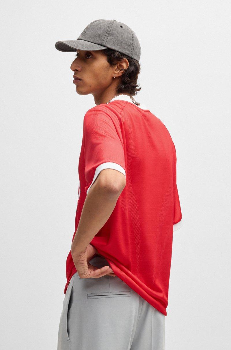 Hugo Boss Camiseta Relaxed Fit De Malla Estilo Fútbol Americano Con Estampado De Temporada