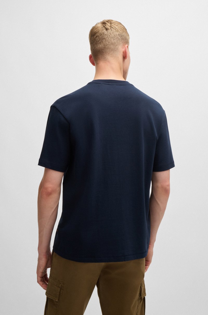 Hugo Boss Camiseta Relaxed Fit De Punto De Algodón Con Gráfico De Temporada