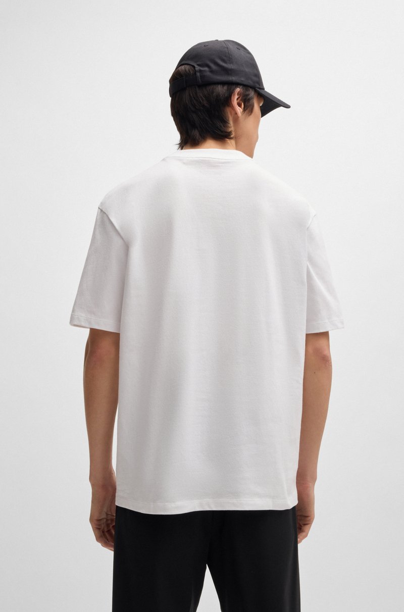 Hugo Boss Camiseta Relaxed Fit En Algodón Con Logo Estampado