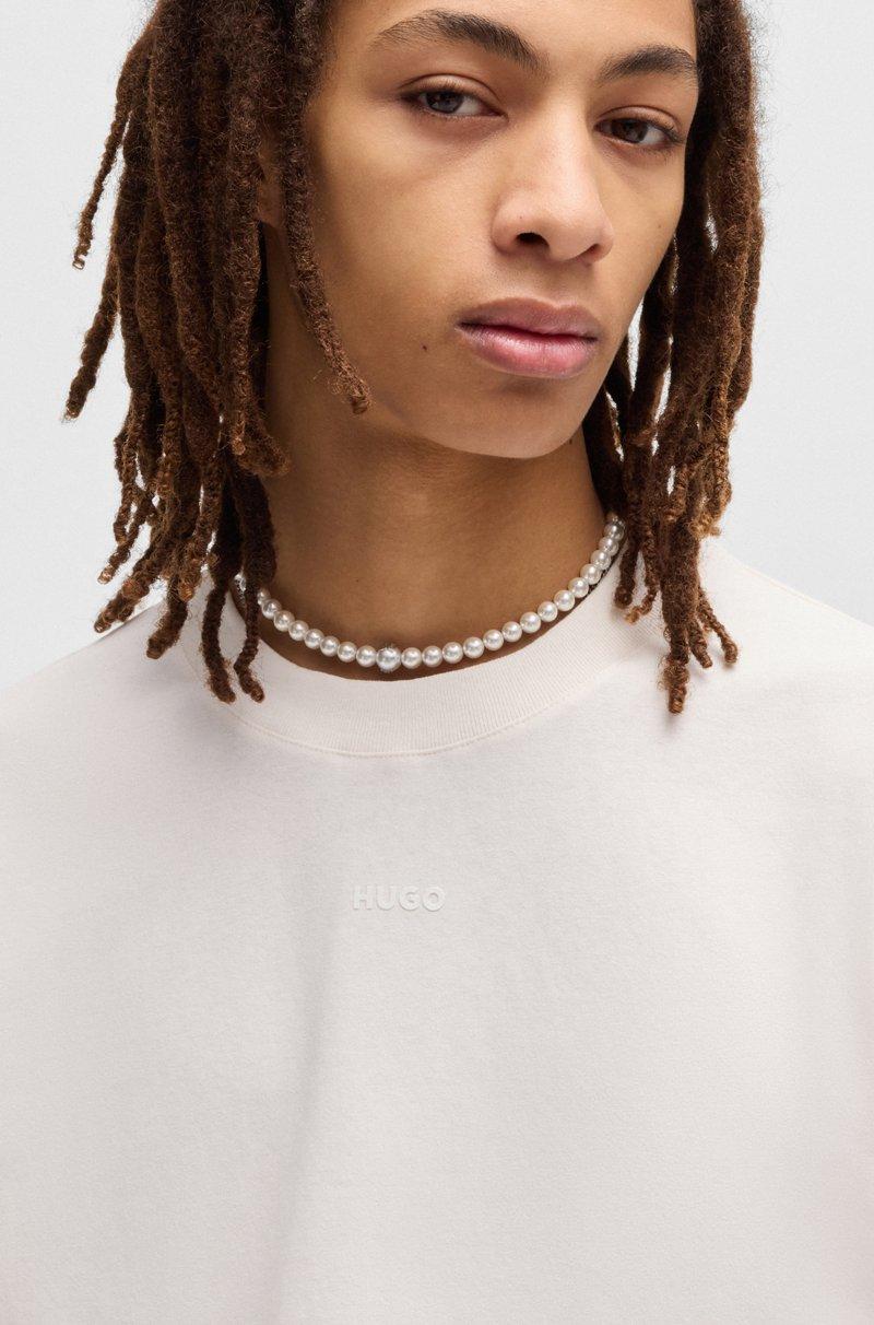 Hugo Boss Camiseta Relaxed Fit En Algodón Con Logo Estampado