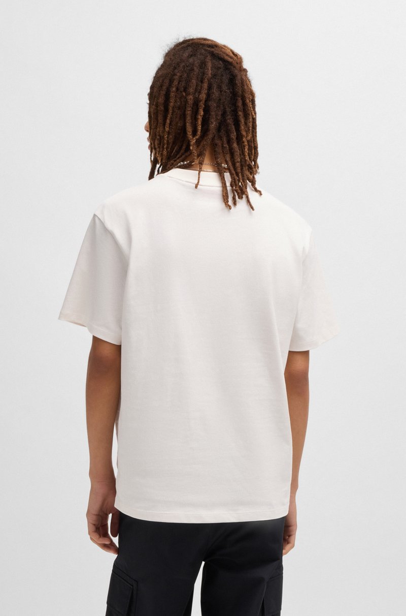 Hugo Boss Camiseta Relaxed Fit En Algodón Con Logo Estampado