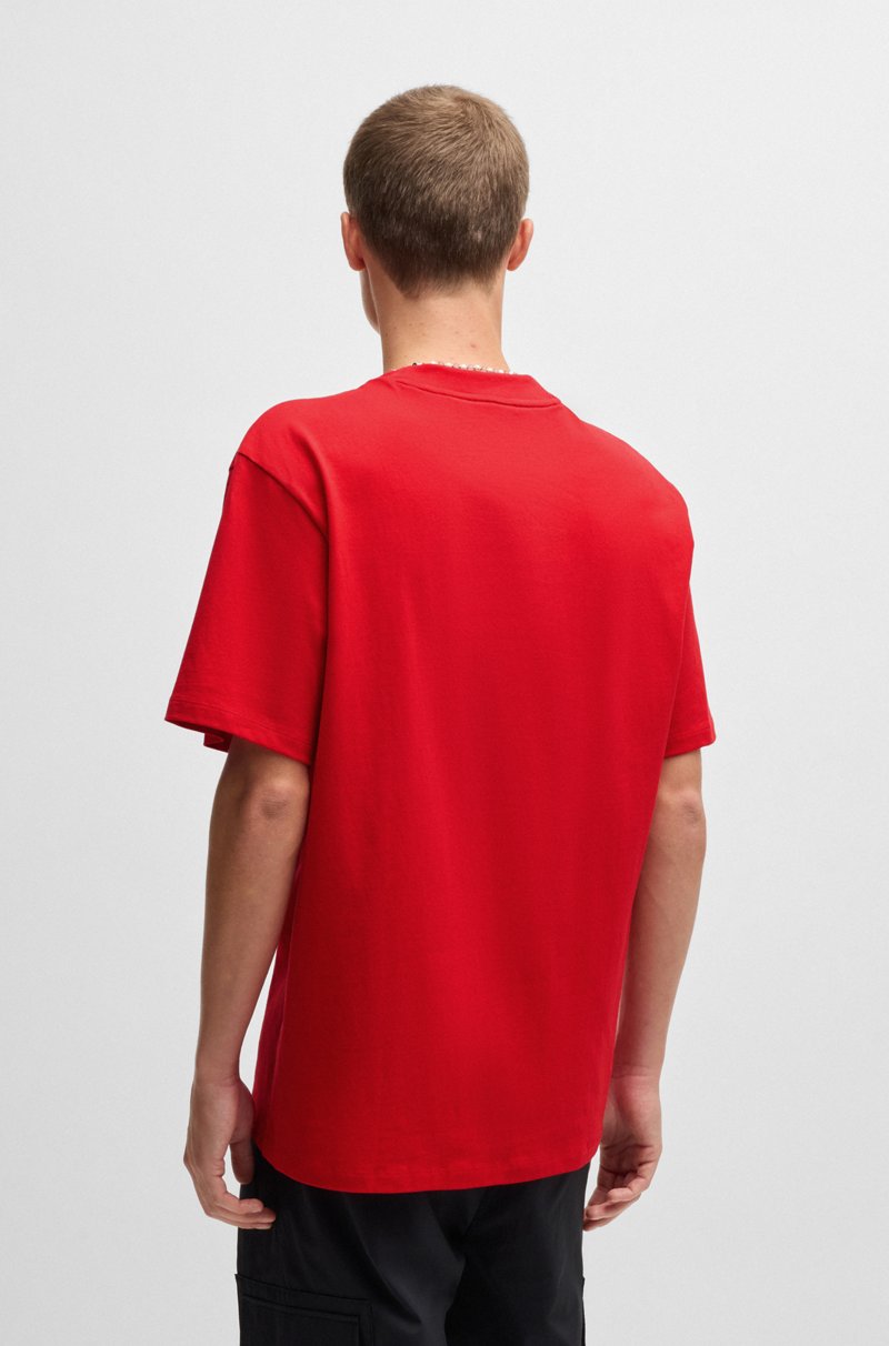 Hugo Boss Camiseta Relaxed Fit En Algodón Con Logo Estampado