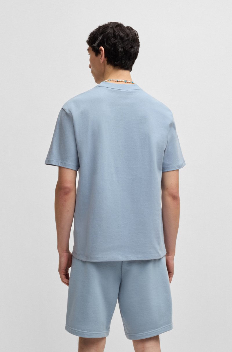 Hugo Boss Camiseta Relaxed Fit En Algodón Con Logo Estampado