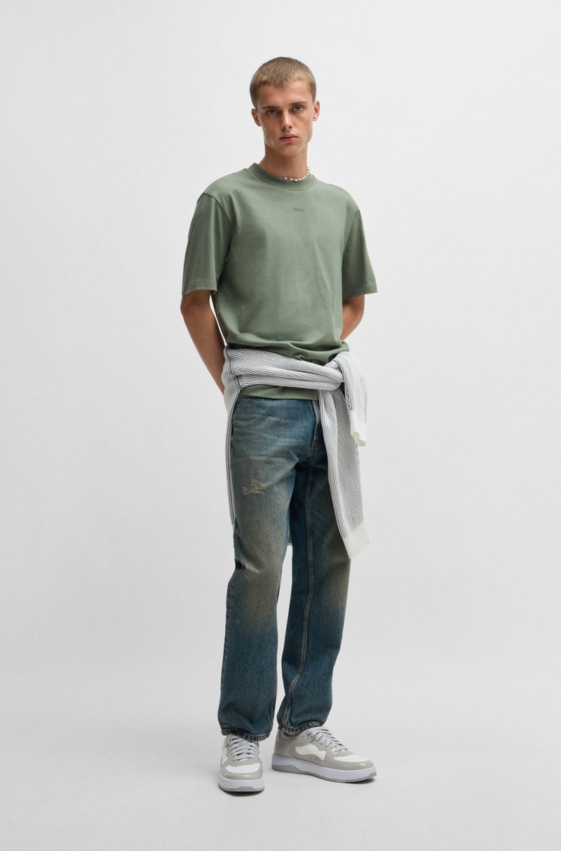 Hugo Boss Camiseta Relaxed Fit En Algodón Con Logo Estampado