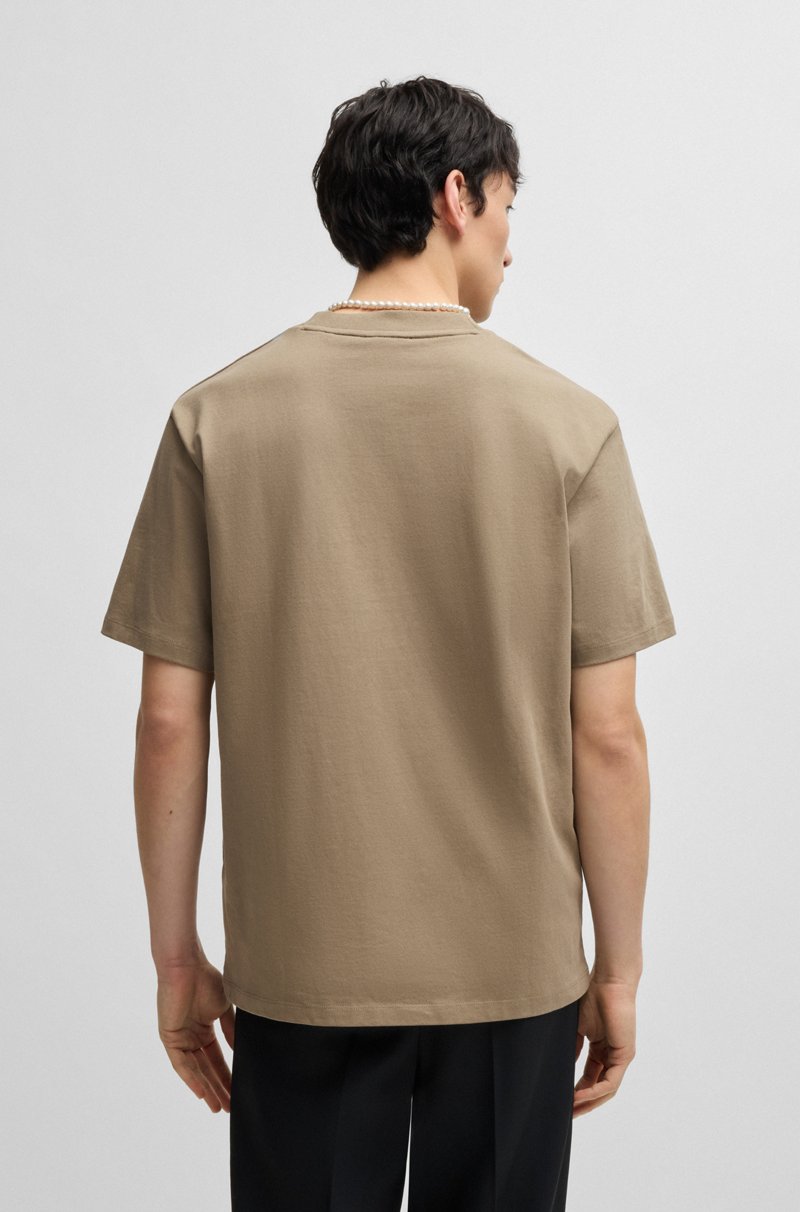 Hugo Boss Camiseta Relaxed Fit En Algodón Con Logo Estampado