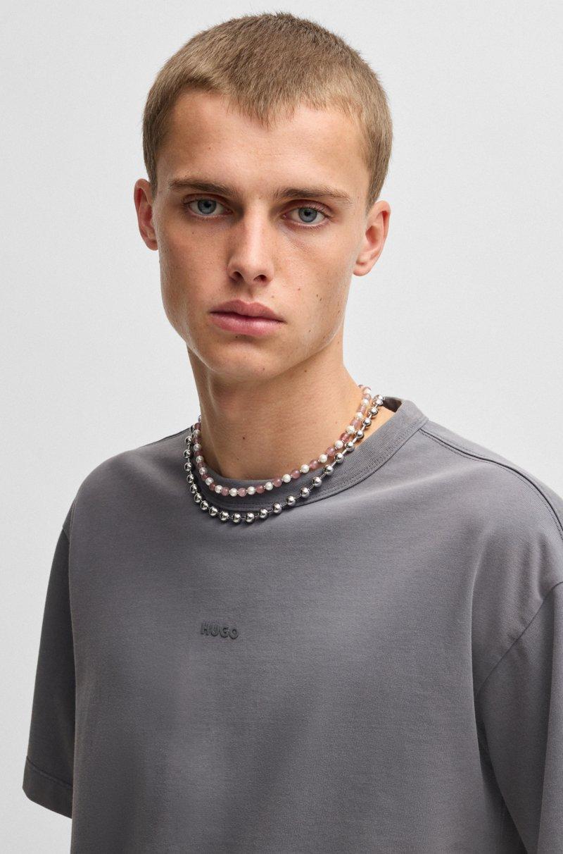 Hugo Boss Camiseta Relaxed Fit En Punto De Algodón Con Logo Estampado