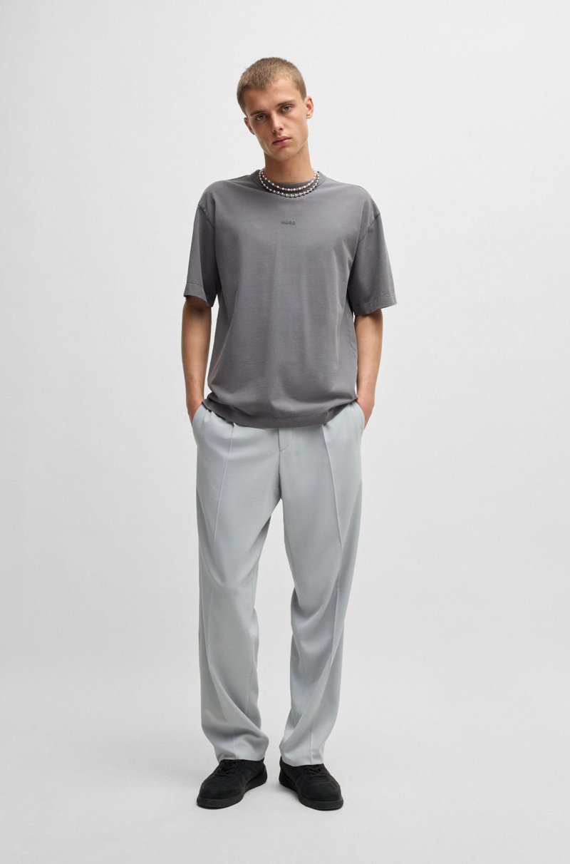 Hugo Boss Camiseta Relaxed Fit En Punto De Algodón Con Logo Estampado