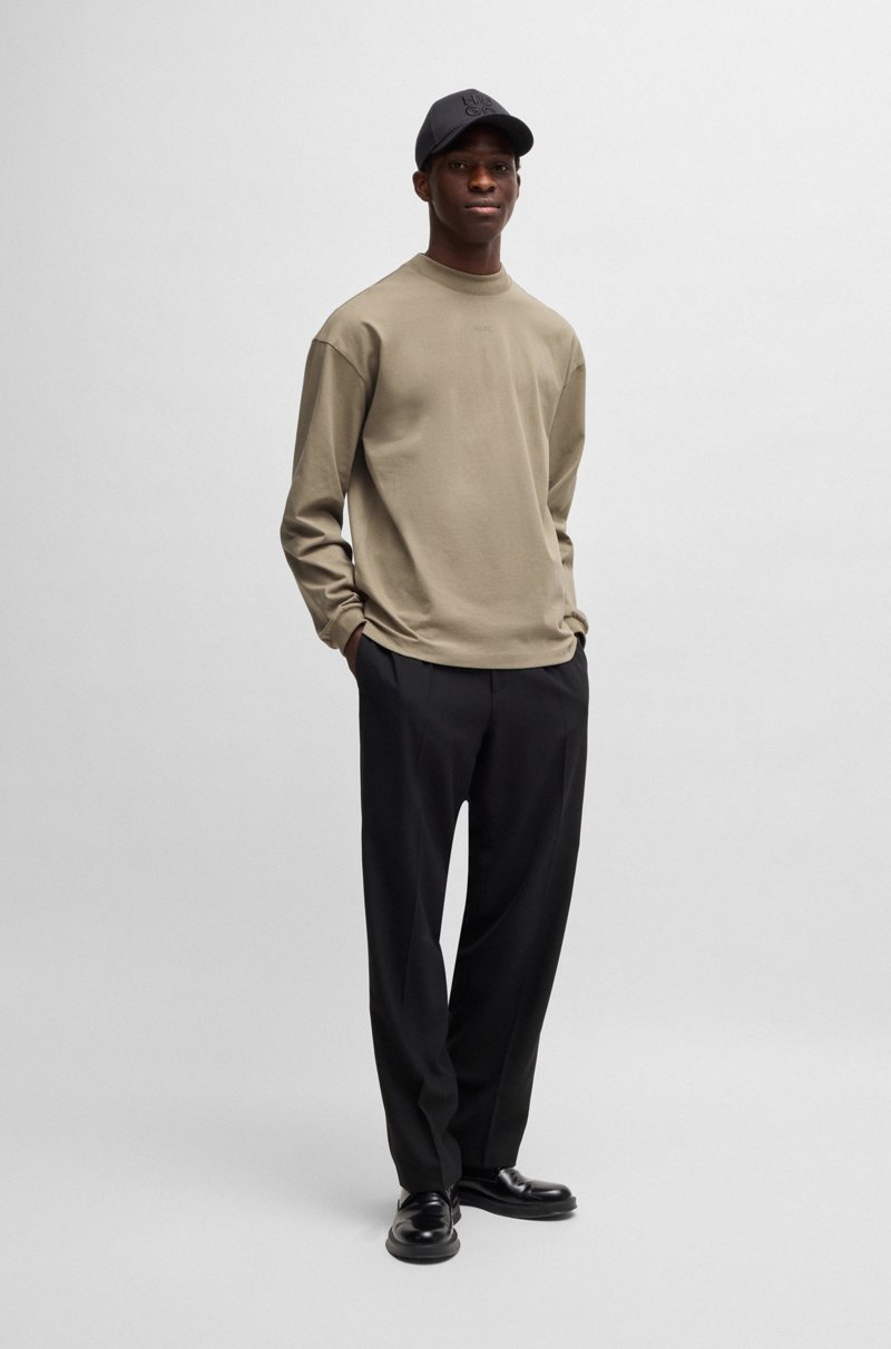 Hugo Boss Camiseta Relaxed Fit En Punto De Algodón Con Logo Estampado