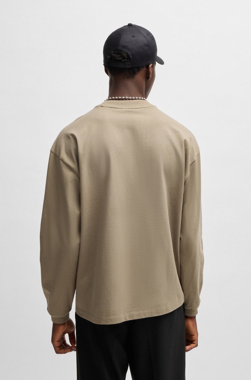 Hugo Boss Camiseta Relaxed Fit En Punto De Algodón Con Logo Estampado