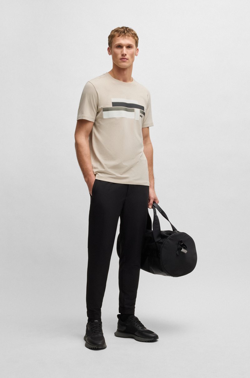 Hugo Boss Camiseta Relaxed Fit En Tejido Elástico Con Logo De Diseño