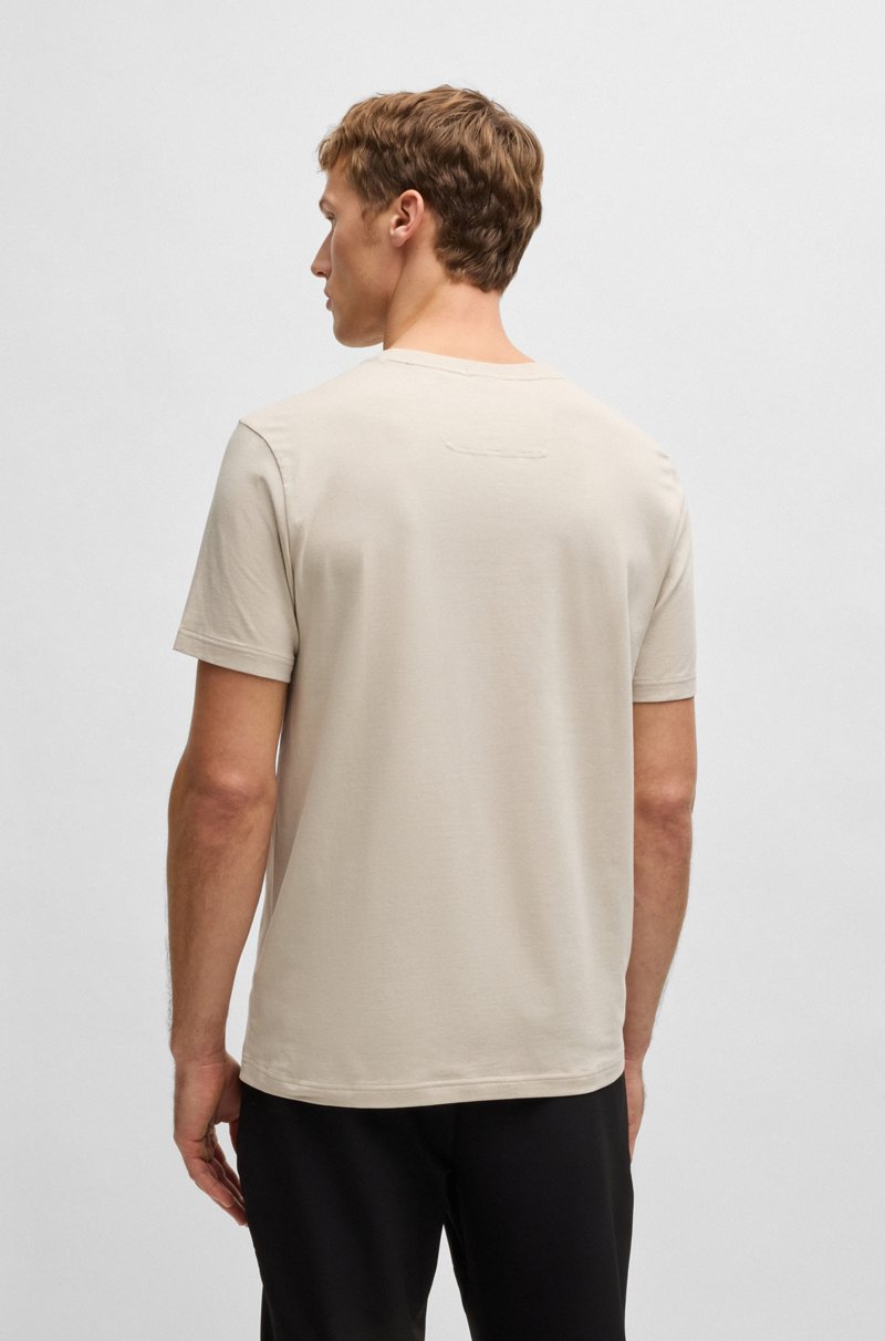 Hugo Boss Camiseta Relaxed Fit En Tejido Elástico Con Logo De Diseño