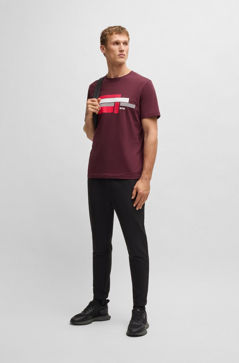 Hugo Boss Camiseta Relaxed Fit En Tejido Elástico Con Logo De Diseño
