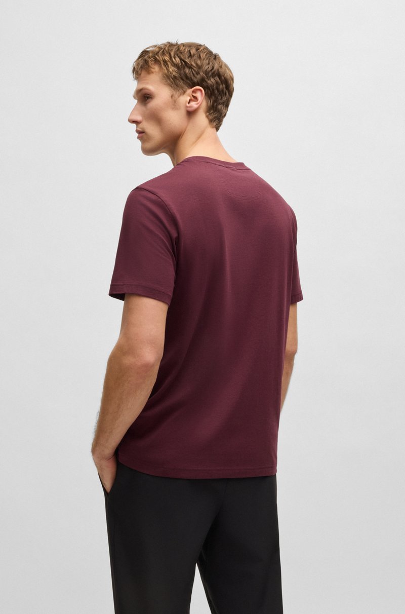 Hugo Boss Camiseta Relaxed Fit En Tejido Elástico Con Logo De Diseño