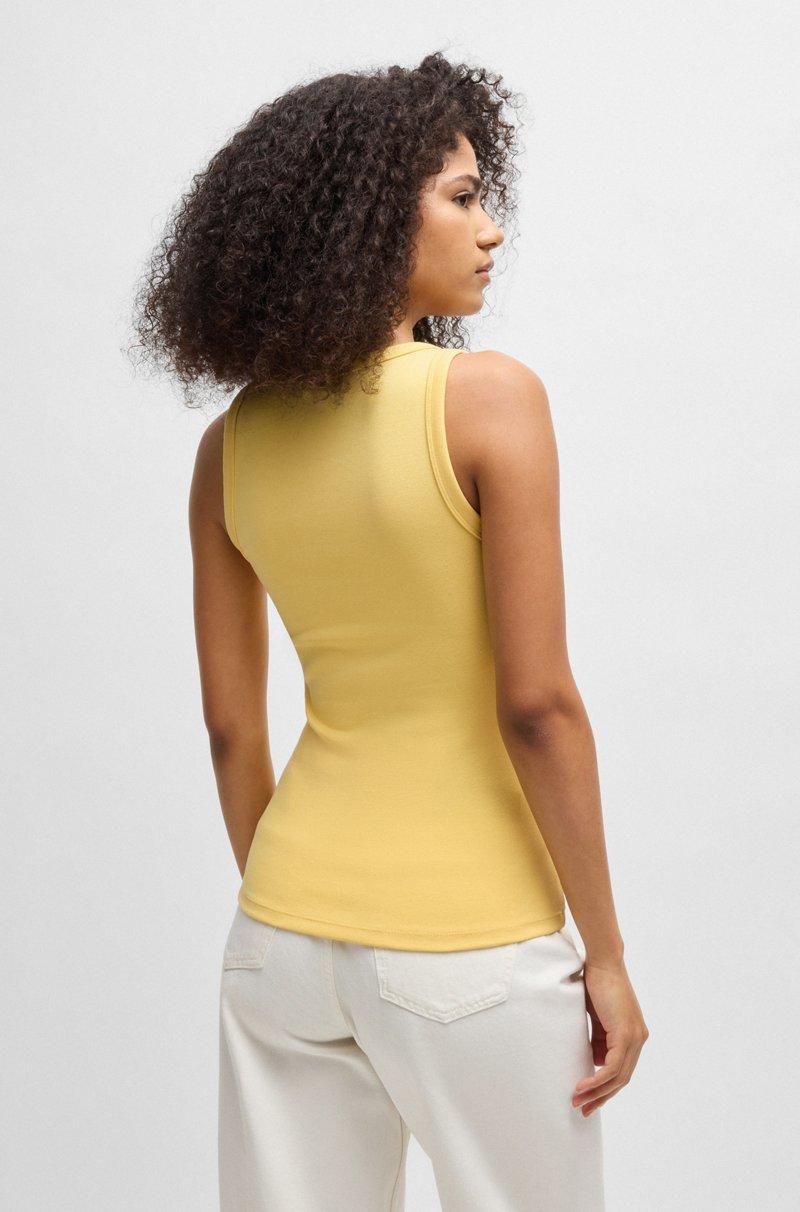 Hugo Boss Camiseta Sin Mangas En Algodón Con Logo Apilado