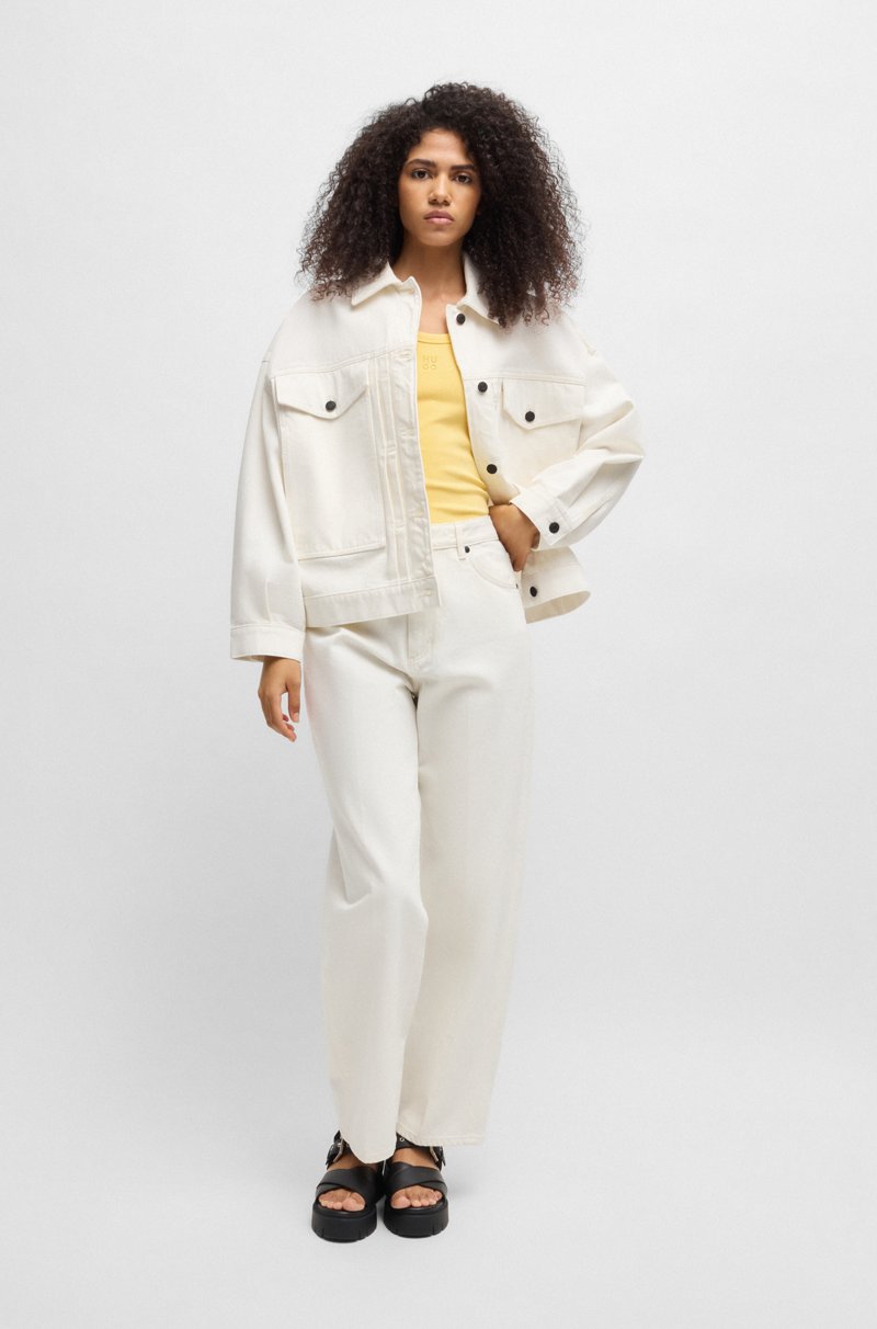 Hugo Boss Camiseta Sin Mangas En Algodón Con Logo Apilado