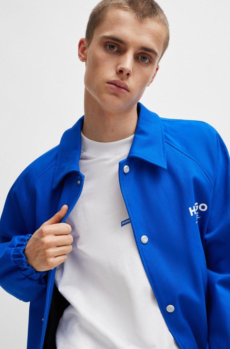 Hugo Boss Camiseta Sin Mangas En Punto De Algodón Con Etiqueta Con Logo Azul