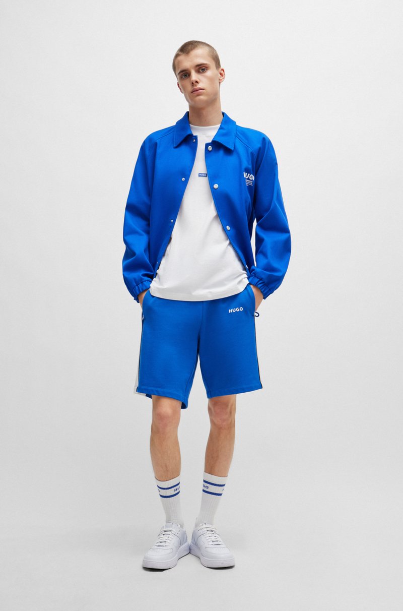 Hugo Boss Camiseta Sin Mangas En Punto De Algodón Con Etiqueta Con Logo Azul