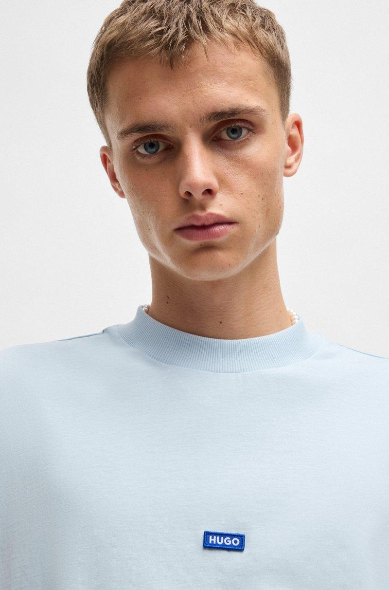 Hugo Boss Camiseta Sin Mangas En Punto De Algodón Con Etiqueta Con Logo Azul