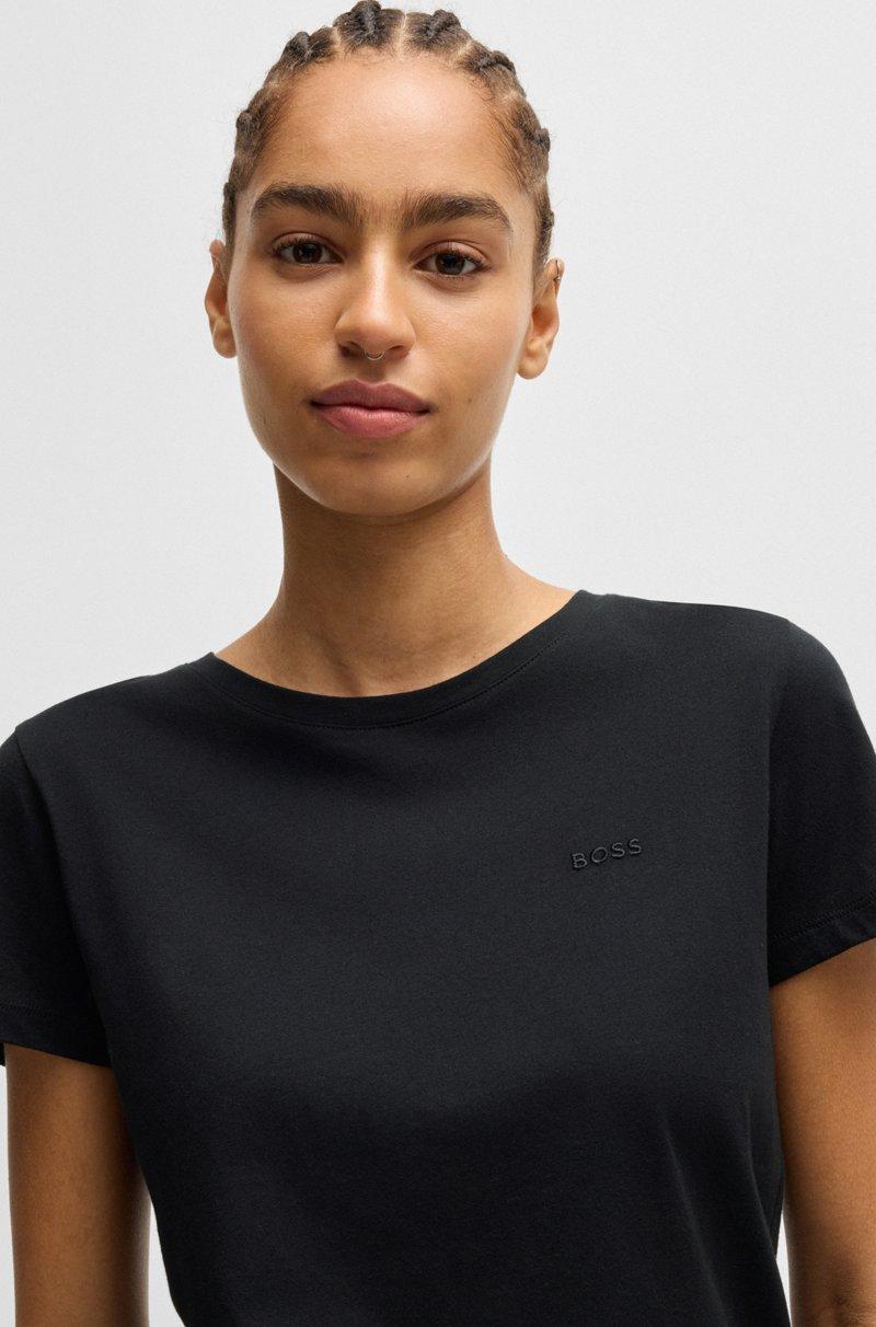 Hugo Boss Camiseta Slim Fit De Algodón Con Detalle De Logo