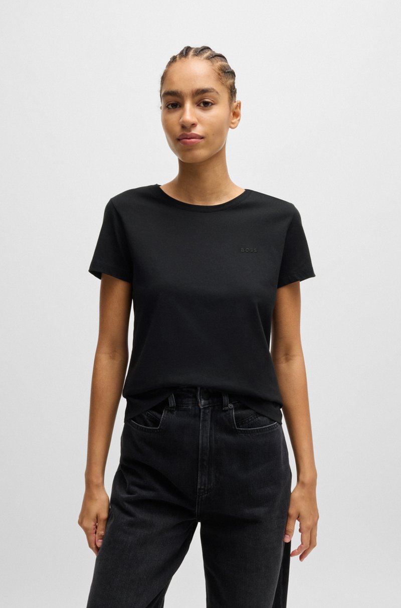 Hugo Boss Camiseta slim fit de algodón con detalle de logo