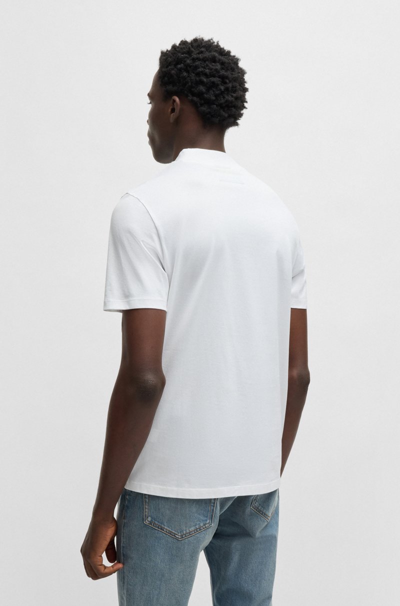 Hugo Boss Camiseta Slim Fit De Algodón Elástico Con Cuello Alto