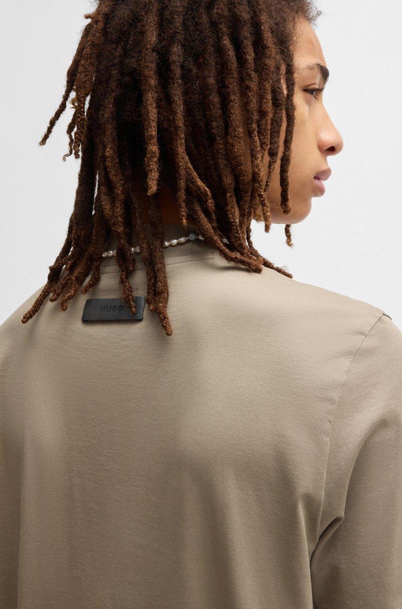 Hugo Boss Camiseta Slim Fit De Algodón Elástico Con Cuello Alto