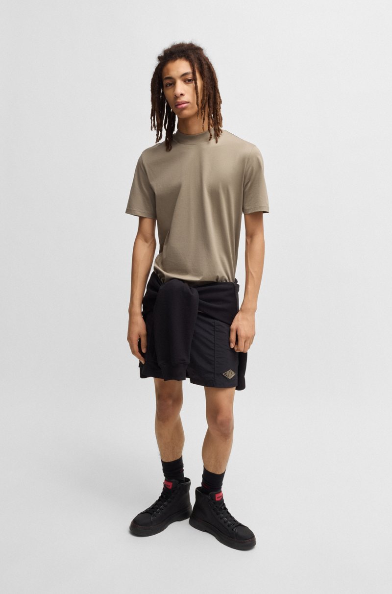 Hugo Boss Camiseta Slim Fit De Algodón Elástico Con Cuello Alto