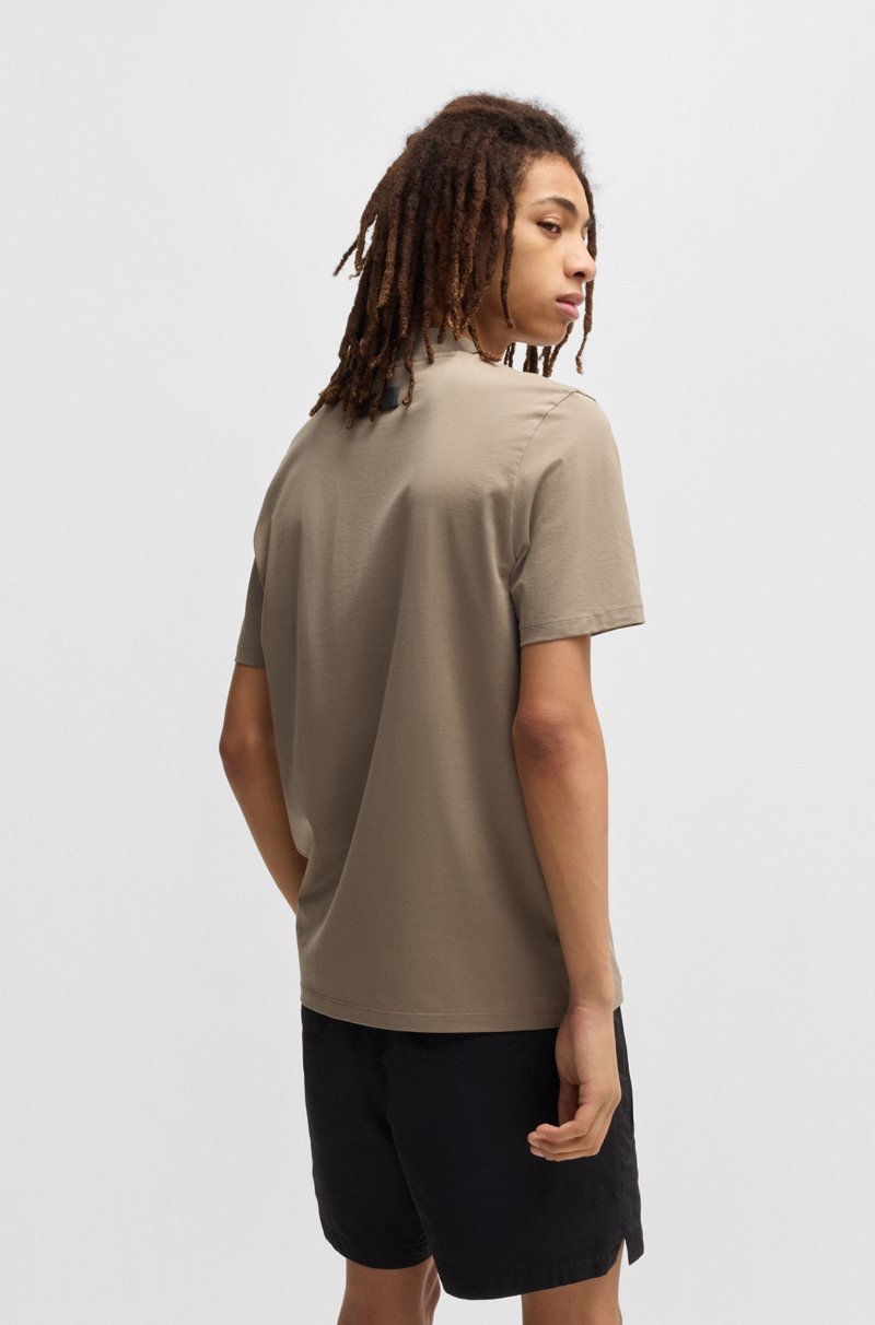 Hugo Boss Camiseta Slim Fit De Algodón Elástico Con Cuello Alto