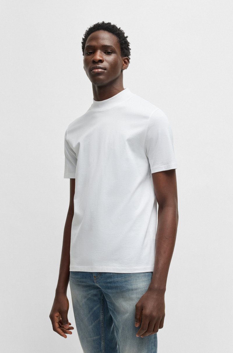 Hugo Boss Camiseta slim fit de algodón elástico con cuello alto