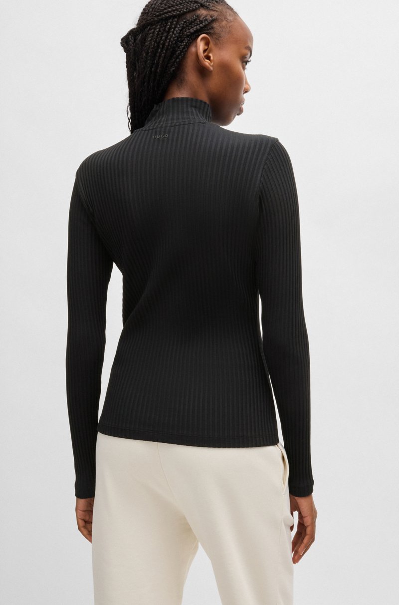 Hugo Boss Camiseta Slim Fit De Algodón Elástico Con Logo Estampado