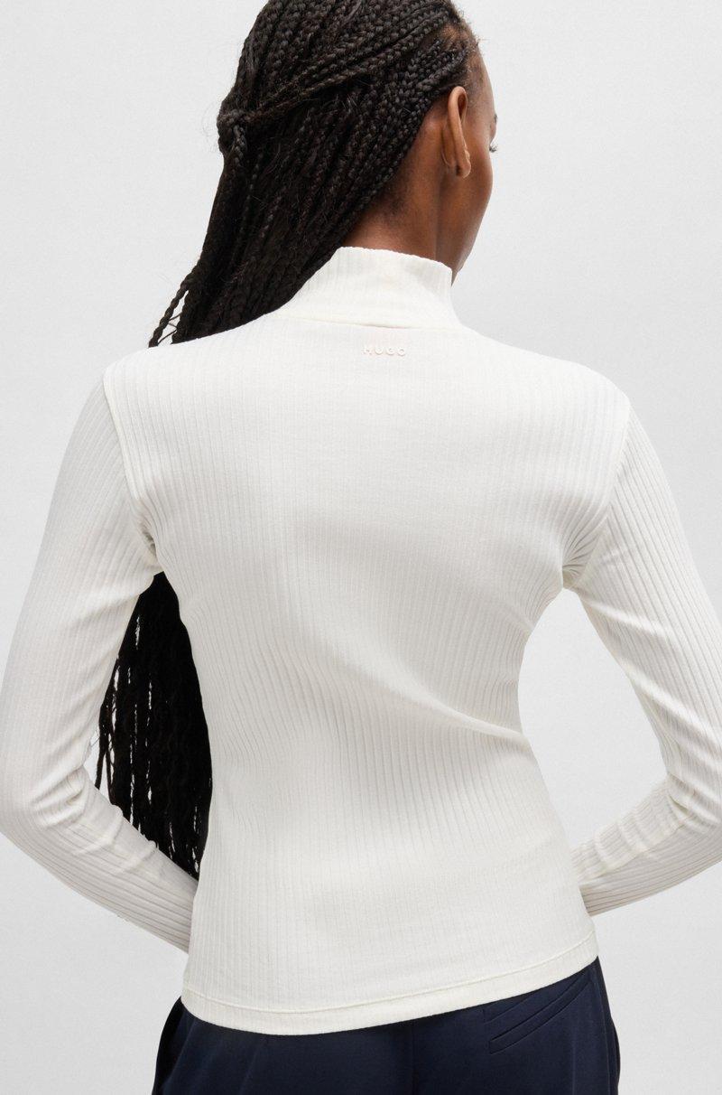 Hugo Boss Camiseta Slim Fit De Algodón Elástico Con Logo Estampado