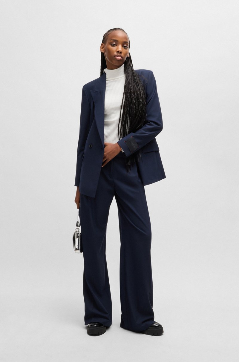 Hugo Boss Camiseta Slim Fit De Algodón Elástico Con Logo Estampado