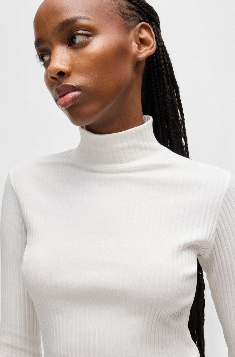 Hugo Boss Camiseta Slim Fit De Algodón Elástico Con Logo Estampado