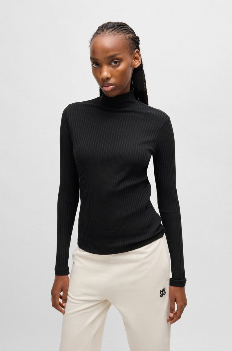 Hugo Boss Camiseta slim fit de algodón elástico con logo estampado