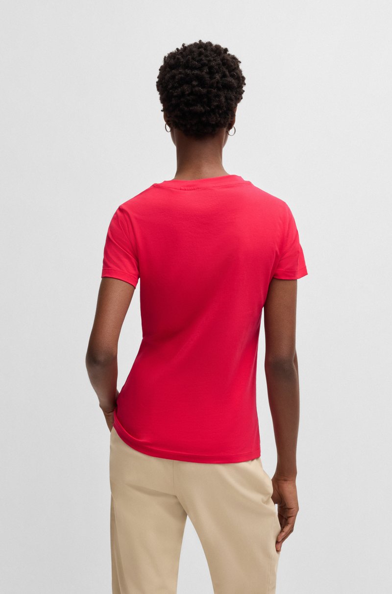 Hugo Boss Camiseta Slim Fit De Punto De Algodón Con Logo Tonal