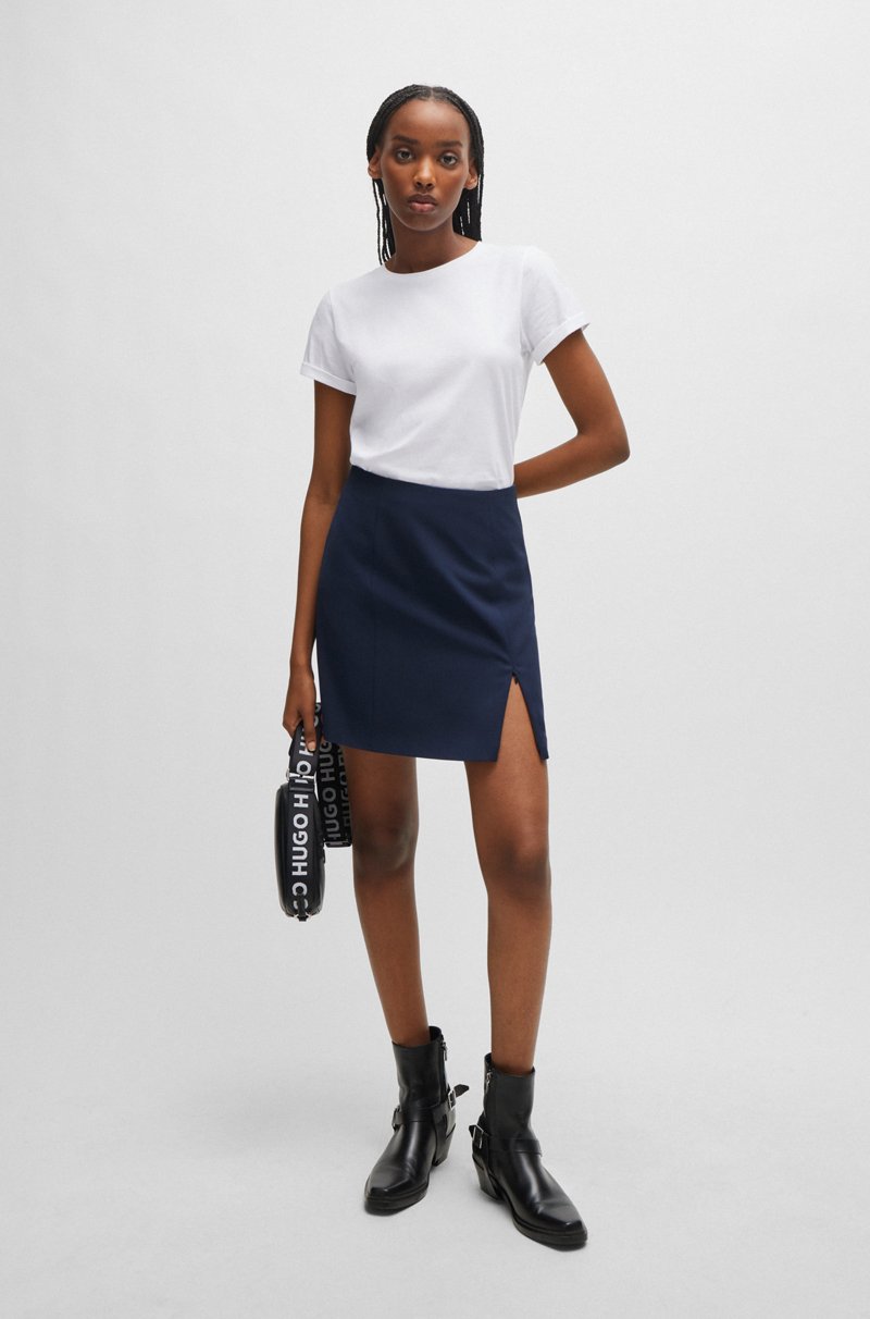 Hugo Boss Camiseta Slim Fit En Algodón Con Logo Estampado En La Espalda