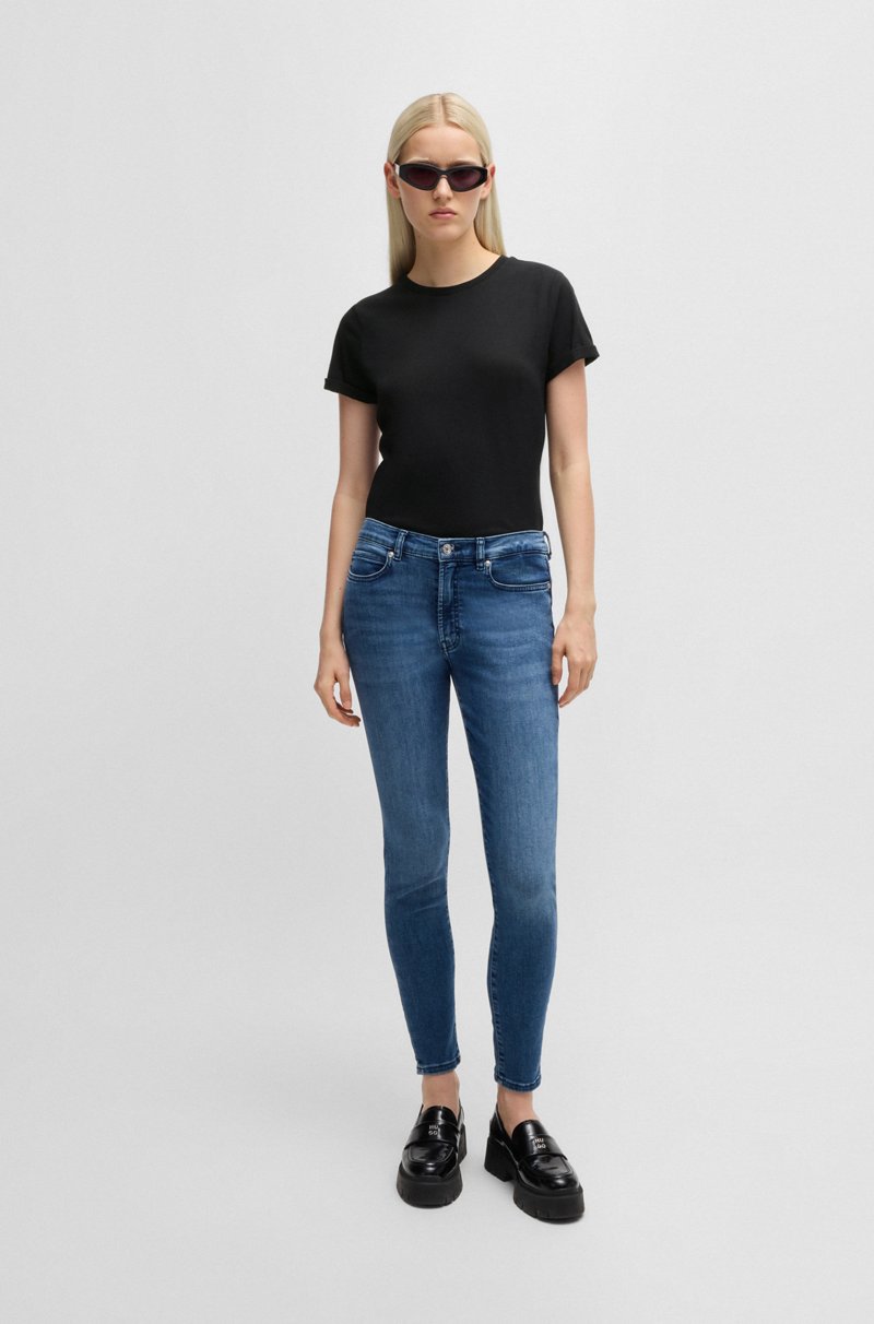 Hugo Boss Camiseta Slim Fit En Algodón Con Logo Estampado En La Espalda