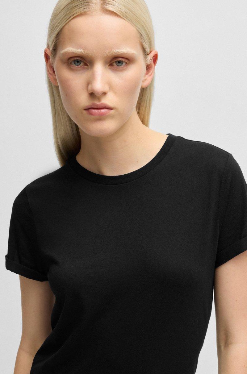 Hugo Boss Camiseta Slim Fit En Algodón Con Logo Estampado En La Espalda