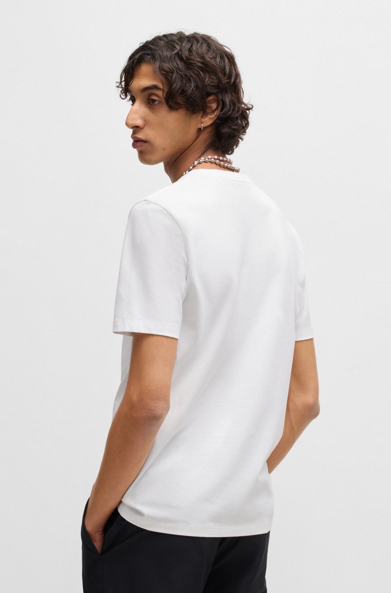 Hugo Boss Camiseta Slim Fit En Piqué De Algodón Elástico Mercerizado
