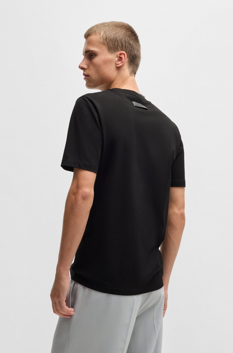 Hugo Boss Camiseta Slim Fit En Piqué De Algodón Elástico Mercerizado