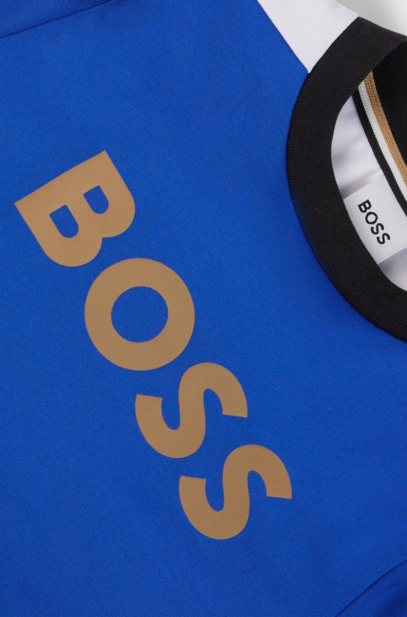 Hugo Boss Camiseta Slim Fit Para Niños Con Bloques De Color Y Detalles De La Marca