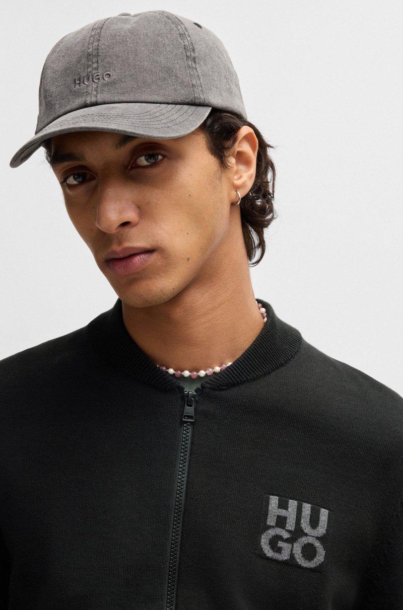 Hugo Boss Cárdigan De Algodón Con Cremallera Y Logo Apilado