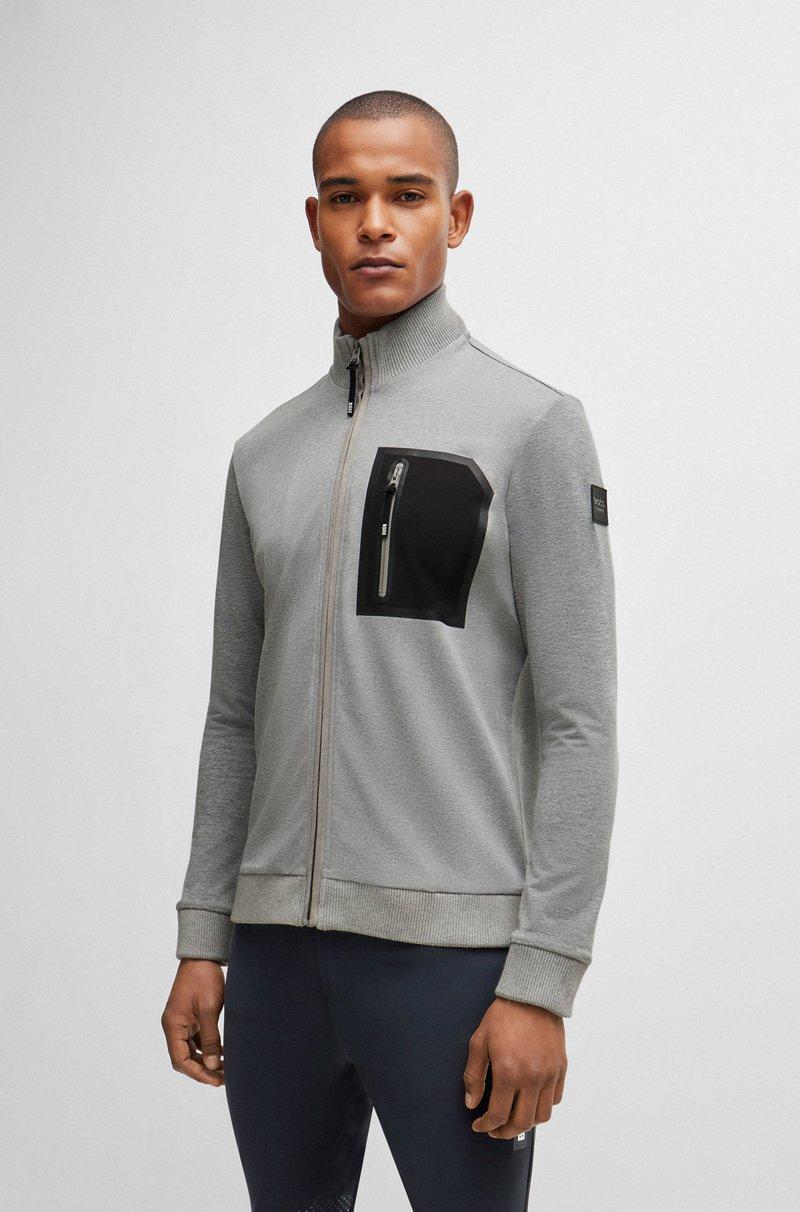 Hugo Boss Cárdigan De Equitación Para Usar Como Segunda Capa Con Bolsillo Con Cremallera En El Pecho
