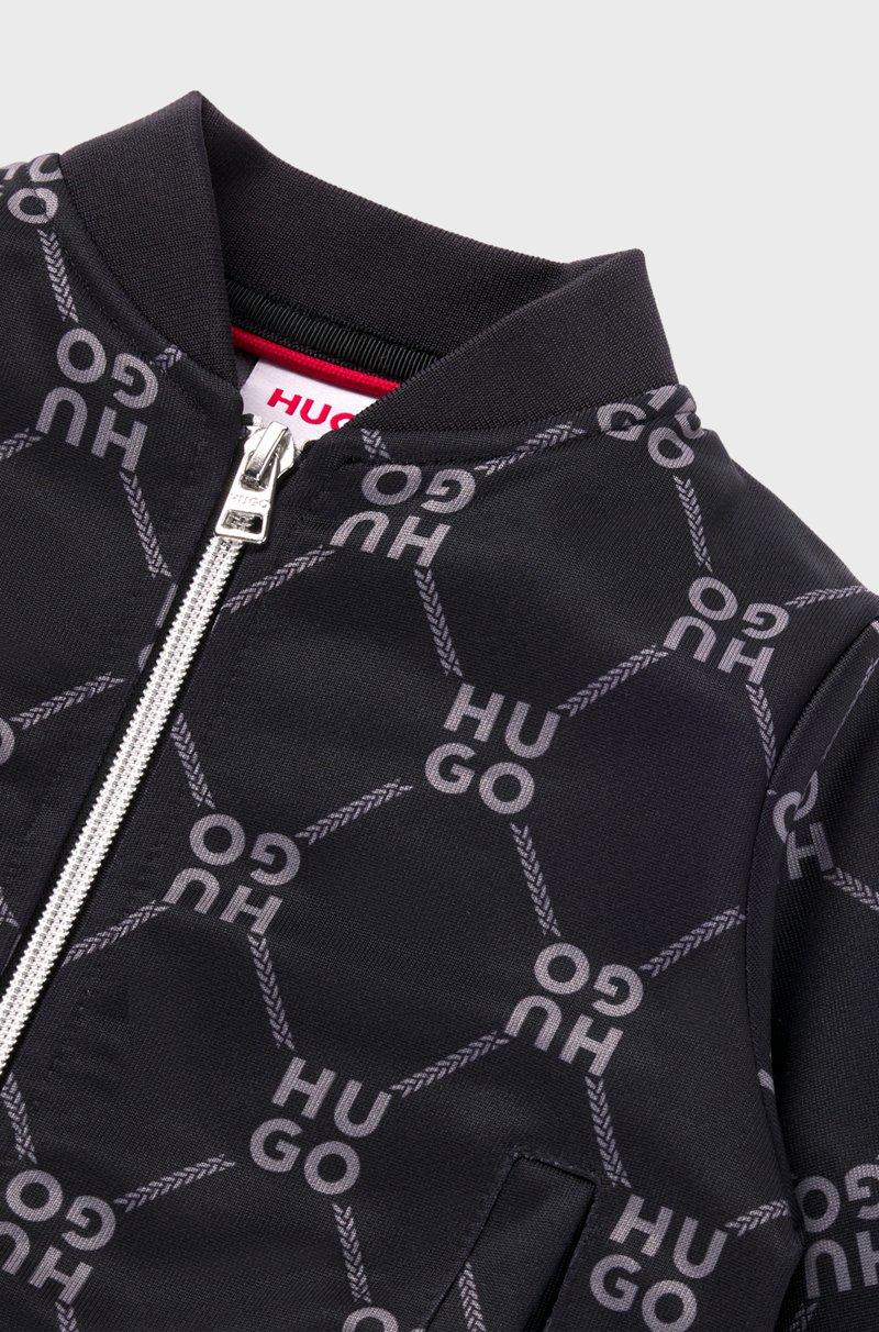 Hugo Boss Cárdigan De Forro Polar Para Niños Con Logos Apilados