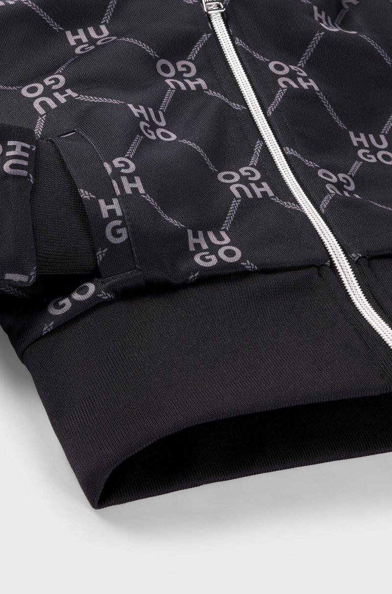 Hugo Boss Cárdigan De Forro Polar Para Niños Con Logos Apilados