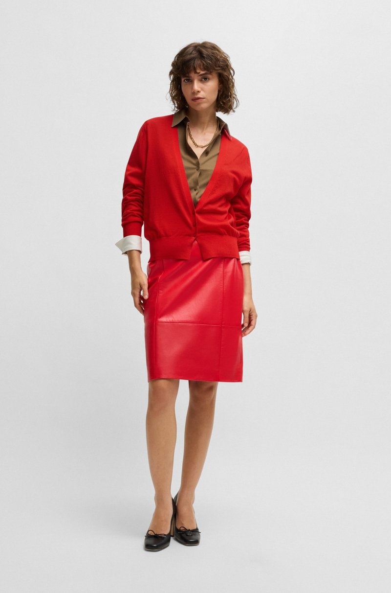 Hugo Boss Cárdigan De Punto De Lana Virgen Con Cuello En Pico