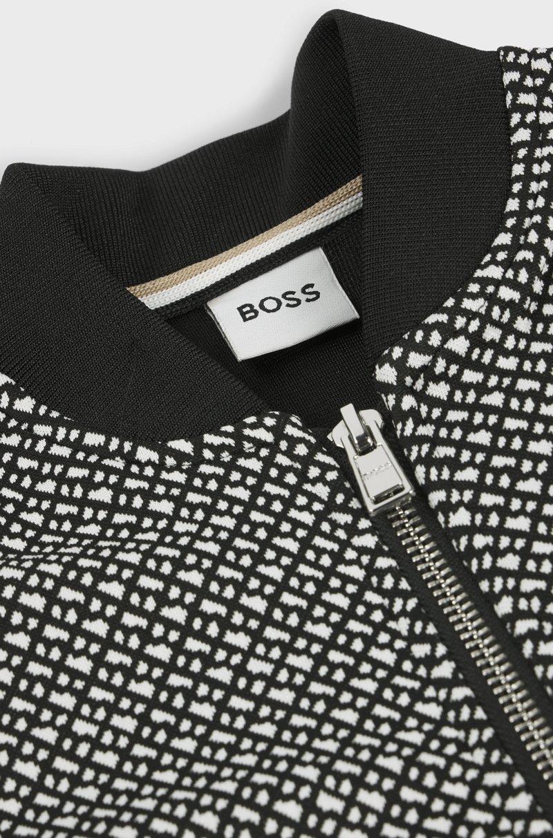 Hugo Boss Cárdigan Para Niños Con Cremallera Y Monograma En La Parte Delantera
